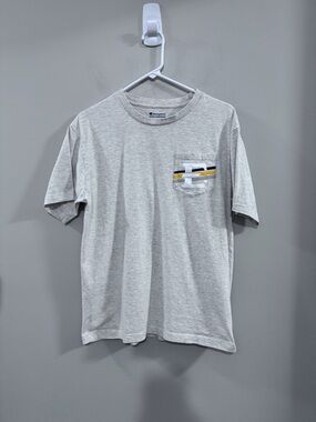 Champion ETSU Buccaneers Light Gray Short Sleeve Pocket Tee . Size L